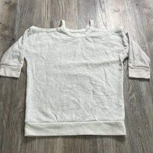 Jessica Simpson Light Gray Cold-Shoulder Sweatshirt